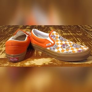 SOLD! VANS-Custom Designed-Slip-On Shoe-Sugar Skulls-Women's SZ 7.5-WORN ONCE!